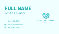 Blue Heart Wave Business Card