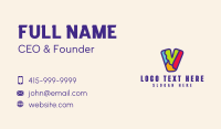 Colorful Letter V Business Card