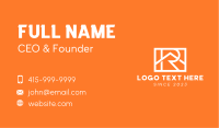 White Letter R Home  Business Card