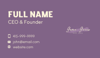 Handwritten Feminine Wordmark Business Card