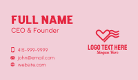 Red Heart Wave  Business Card