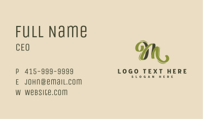 Creative Ribbon Calligraphy Business Card