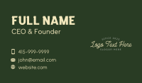 Cafe Lifestyle Wordmark Business Card