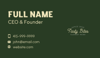 Cafe Lifestyle Wordmark Business Card