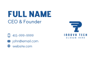 Fast Blue Automotive Letter P Business Card