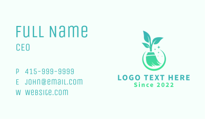 Eco Housekeeping Broom Business Card Image Preview