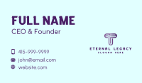 Purple Firm Letter T  Business Card Design