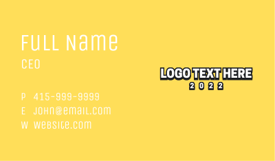 Bold Text Brand Wordmark  Business Card