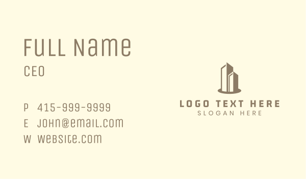 Corporate Real Estate Building Business Card Design Image Preview
