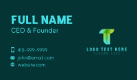 Green Technology Letter T Business Card