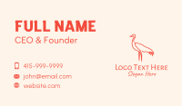 Orange Seagull Outline Business Card