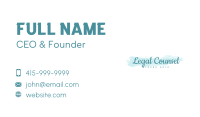 Calligraphy Business Card example 2