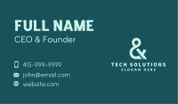 Green Ampersand Font Business Card