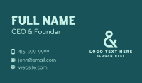 Green Ampersand Font Business Card Design