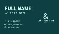 Green Ampersand Font Business Card