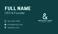 Green Ampersand Font Business Card Image Preview