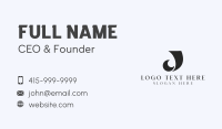 Fashion Designer Tailoring Letter J Business Card