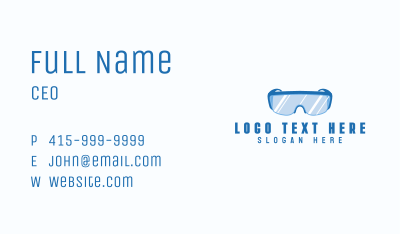 Construction Safety Glasses  Business Card