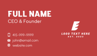 Fast Letter E Business Card Design