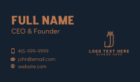 Luxury Crown Letter J Business Card