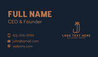 Luxury Crown Letter J Business Card Design