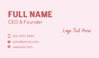 Pink Handwriting Wordmark Business Card