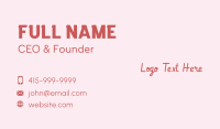 Pink Handwriting Wordmark Business Card Design
