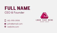 Pink Geometric Letter A Business Card Design