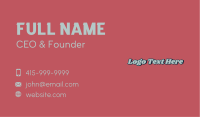 Trendy Pop Wordmark Business Card