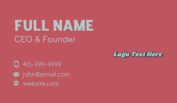 Trendy Pop Wordmark Business Card Design