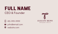 Classic Ribbon Letter T Business Card