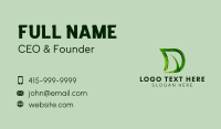 Leaf Wellness Letter D Business Card Design