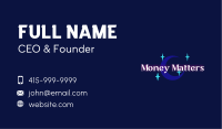 Moon Stars Glow Wordmark Business Card