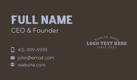 Western Hipster Wordmark Business Card