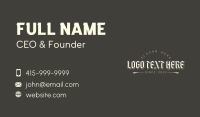 Vintage Classic Wordmark Business Card