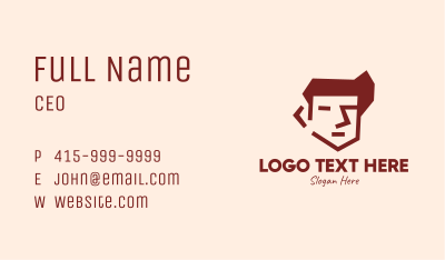 Brown Guy Head Business Card Image Preview