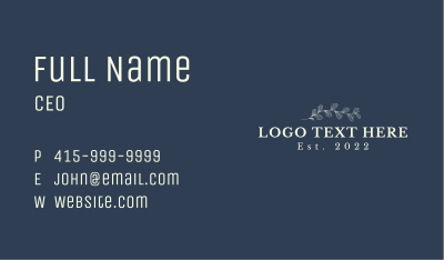 Luxury Floral Wordmark Business Card