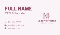 Rose Makeup Letter M Business Card