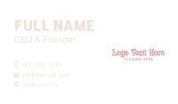 Cute Quirky Wordmark Business Card Design