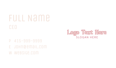 Cute Quirky Wordmark Business Card