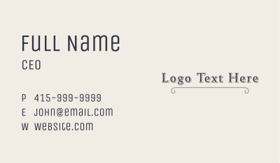 Elegant Business Wordmark Business Card