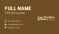 Varsity Coffee  Wordmark Business Card