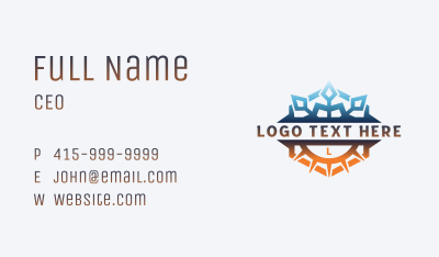HVAC Warm Cool Business Card Image Preview
