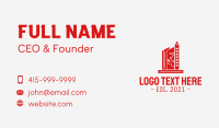 Red Tower City Building Business Card Design
