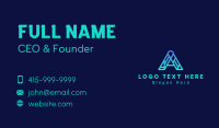 Digital Cyber Letter A Business Card Design