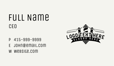 Barber Razor Haircut Business Card Image Preview