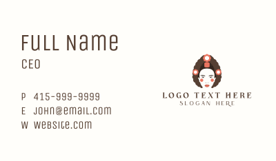 Traditional Korean Hairstyle Business Card