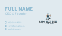 Broomstick Janitor Cleaner Business Card Design