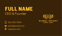 Golden Winged Letter M Business Card