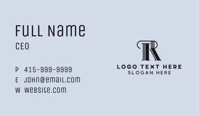 Classic Paralegal Firm Letter R Business Card